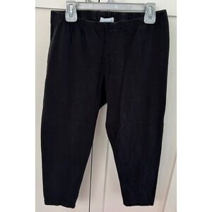 Sun Moda‎ Cropped Leggings Casual Everyday Wear Black Cotton Blend Medium